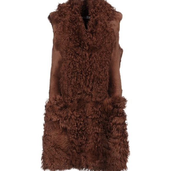NWT Desa 1972 shearling coat vest EU 36